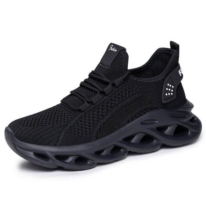 Damen nan atmungsaktive Strick-Fit Laufsneaker mit skulpturaler Luftkanal-Plateausohle Drune