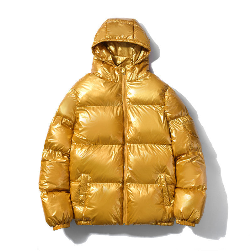 Unisex nan glänzende Steppjacke mit Kapuze, wärmeisolierender Füllung und winddichter Membran Drune