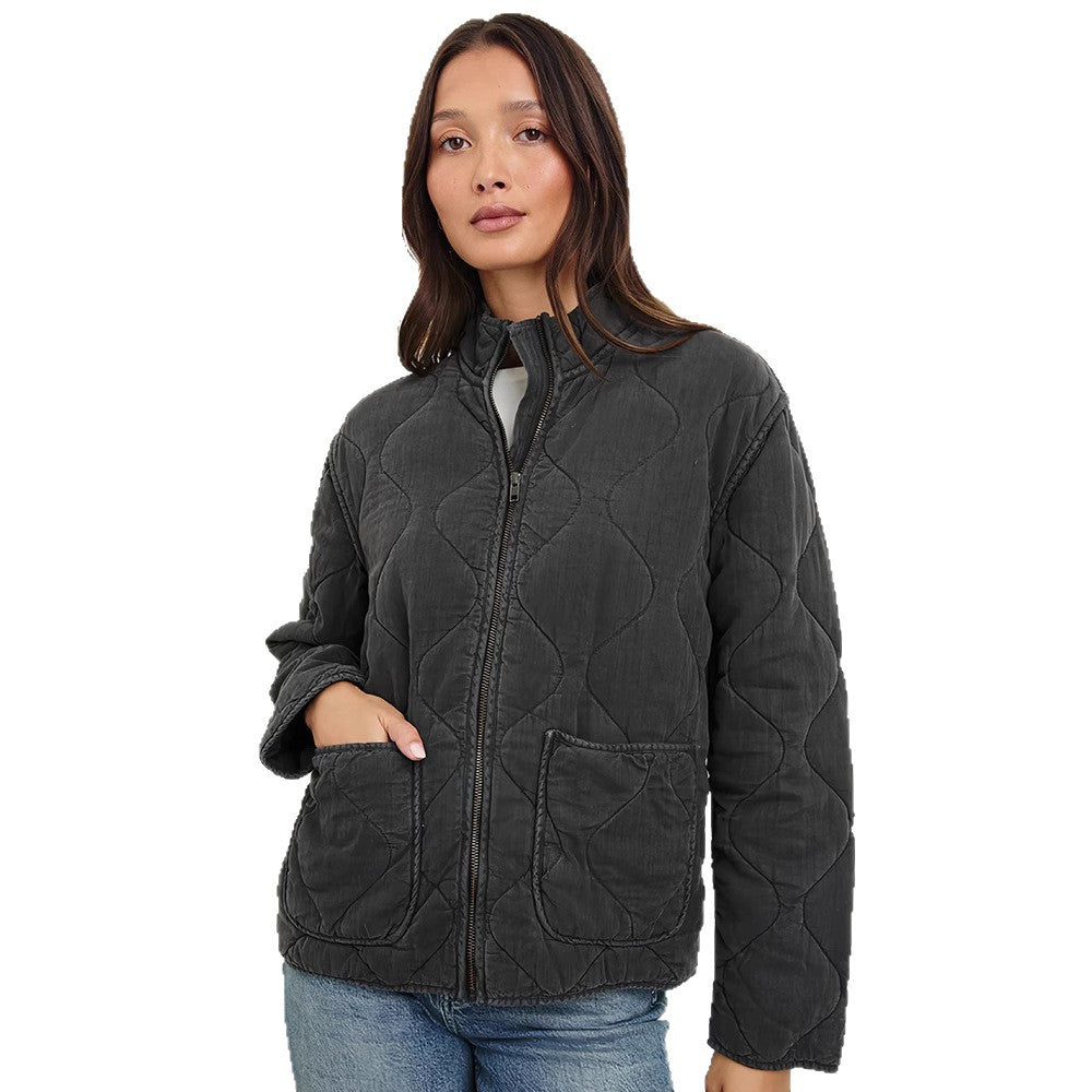 Damen gestepfte Freizeitjacke mit praktischen Taschen Drune