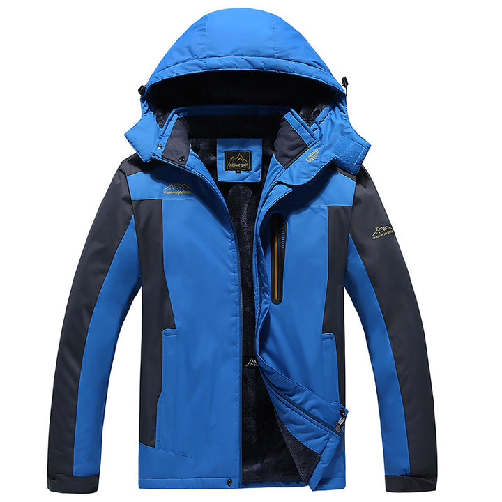 Herren nan wind- und wasserdichte Winter-Skijacke mit abnehmbarer Kapuze Thermofutter und verschweißten Nähten Drune