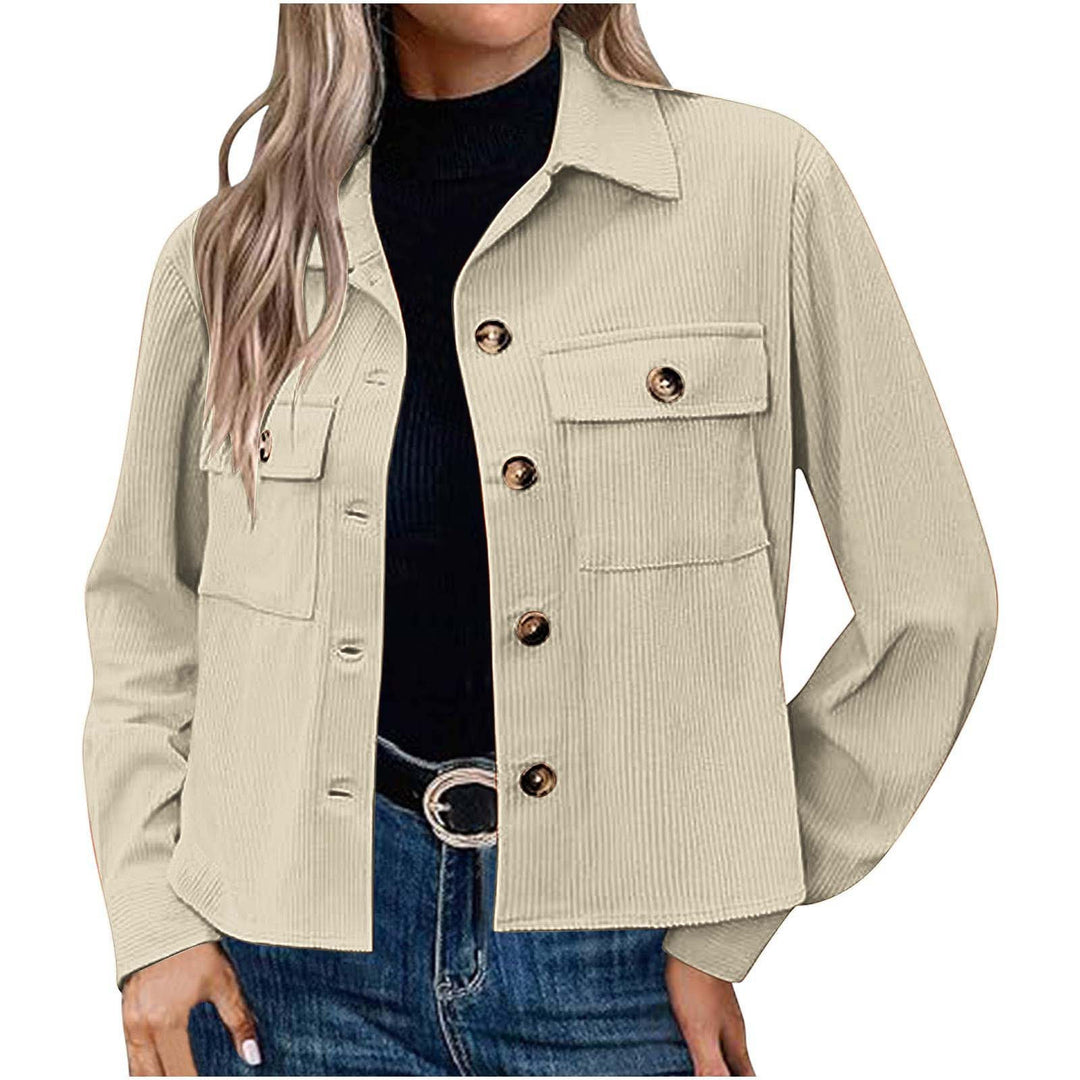 Damen lässige Utility-Jacke mit Patten und Knöpfen Drune