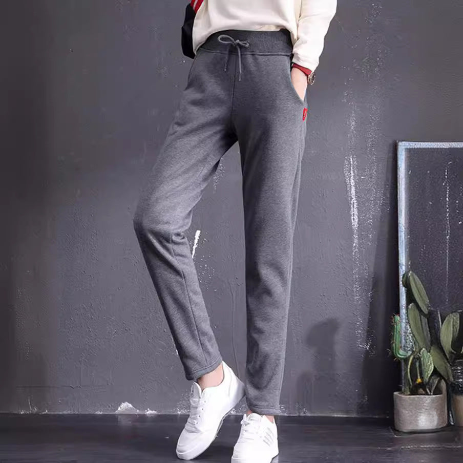 Damen nan gefütterte Thermo-Jogginghose mit Teddyfutter, elastischem Bund und Kordelzug Drune