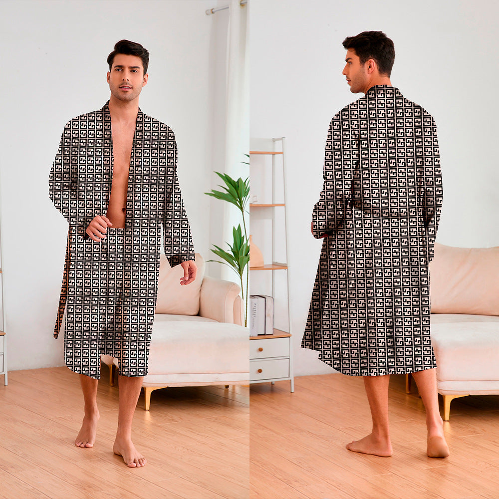 Herren Kimono mit modernem Muster und Gürtel – Drune