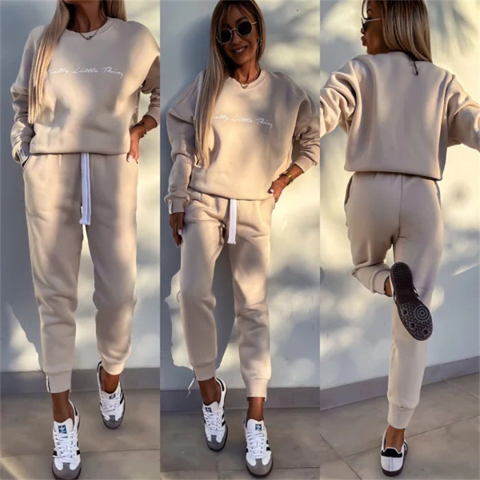 Damen komfortables Sweatshirt und Jogginghose-Set Drune