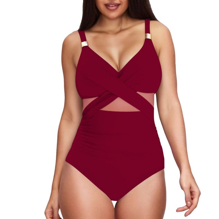 Damen Eleganter Einteiler mit transparenter Einsätzen Drune