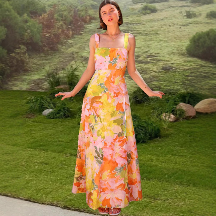 Damen Maxikleid mit floralen Mustern Drune