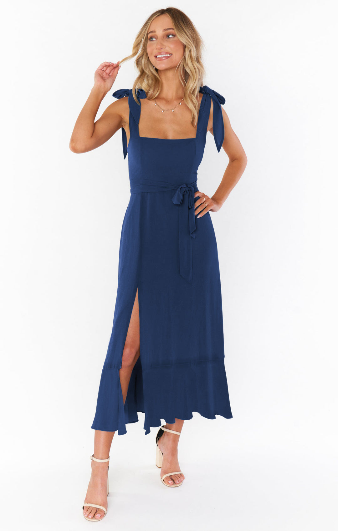 Damen Maxikleid mit elegantem Schnitt und seitlichem Schlitz Drune