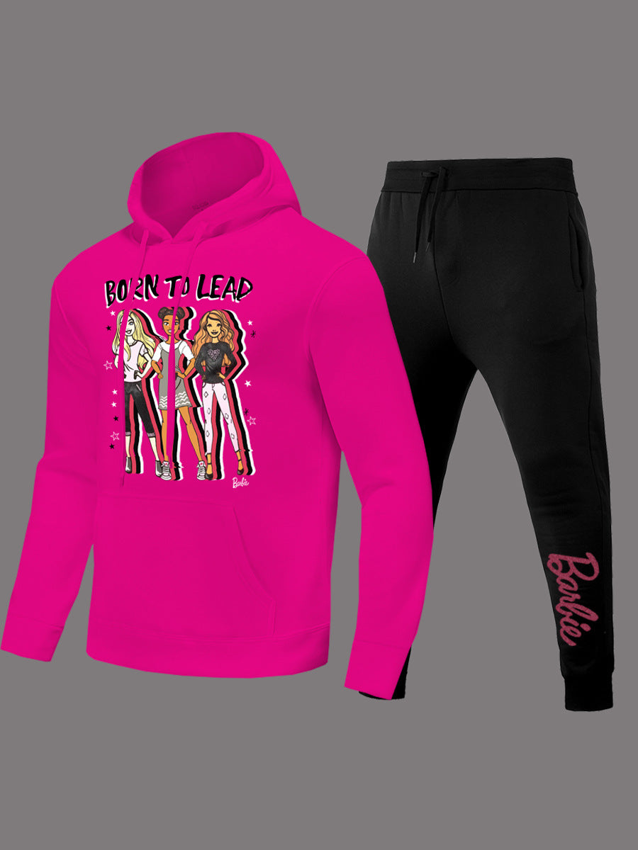 Damen Hoodie und Jogginghose Set mit inspirierendem Barbie-Motiv Drune