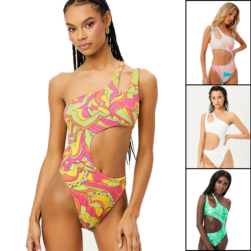 Damen Einteiliger Badeanzug mit innovativem Cut-Out und asymmetrischem Design Drune