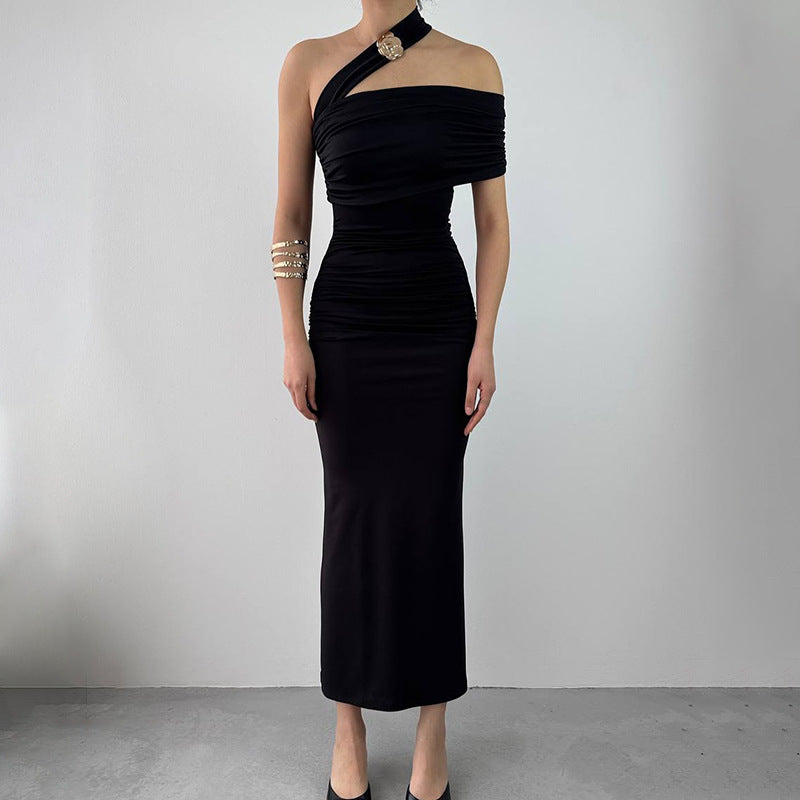 Damen Elegantes Wickelabendkleid mit asymmetrischem Schnitt und figurformendem Design Drune