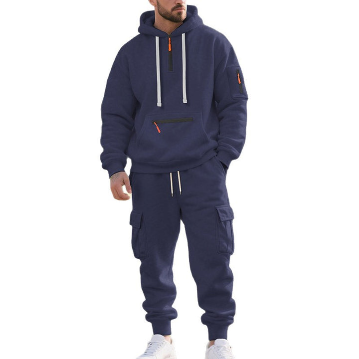 Herren sportliches Hoodie und Bundhose Set mit praktischen Taschen Drune