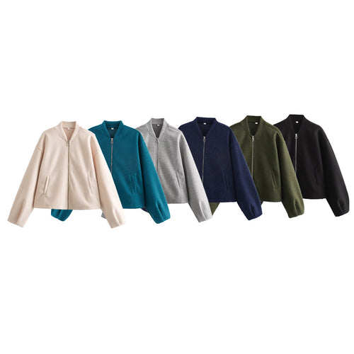 Damen lässige Steppjacke mit modernem Reißverschluss und praktischen Taschen Drune
