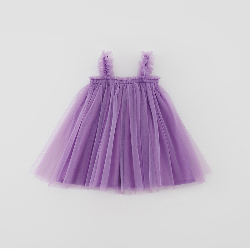 Mädchen Tüll Twirl Kleid mit Rüschen-Trägern Drune
