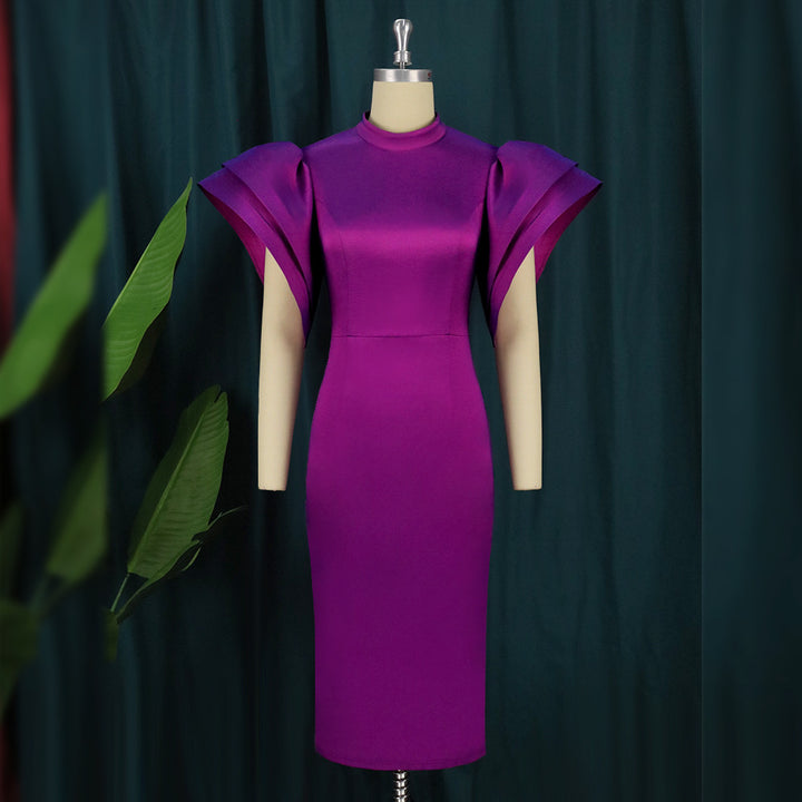 Damen Elegantes Kleid mit voluminösen Puffärmeln Drune