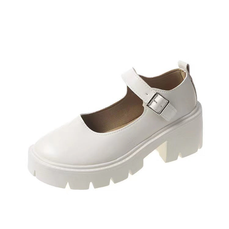 Damen Mary Jane Schuhe mit robustem Plateau und modischem Riemchen Drune