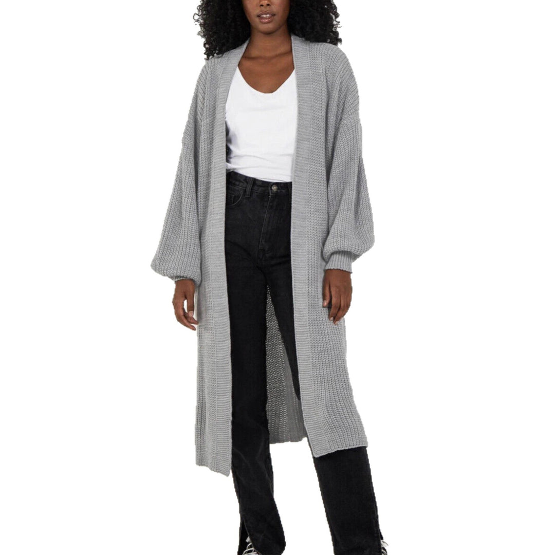Damen Großer Strickcardigan mit voluminösen Ärmeln und offener Front Drune
