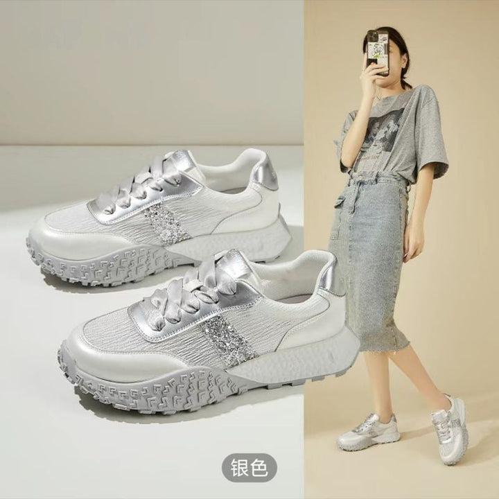 Damen Sportliche Sneakers mit glitzernden Akzenten und futuristischem Design Drune