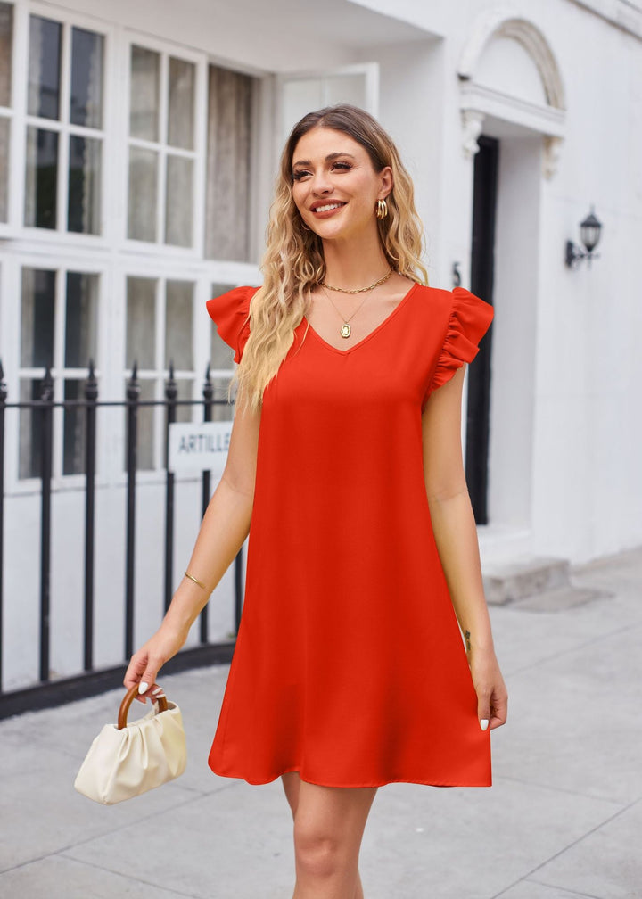 Drune | Puffärmel Locker Bequem Modisch Kleid