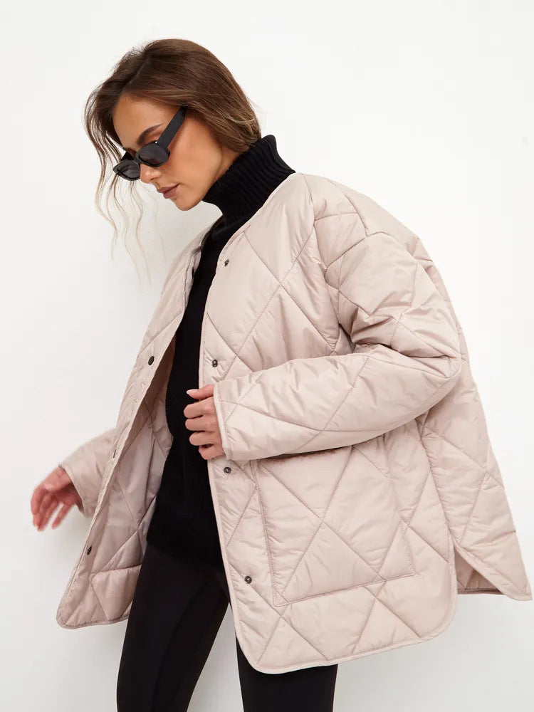 Damen gesteppte Freizeitjacke mit hoch geschlossenem Kragen und modischem Schnitt Drune