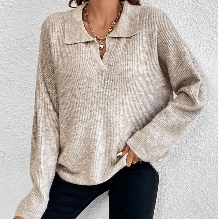 Damen lässiger Pullover mit strukturiertem Rippdesign Drune