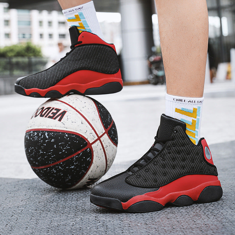 Herren atmungsaktiver High-Top Basketball Sneaker mit Dämpfung und rutschfester Gummisohle Drune