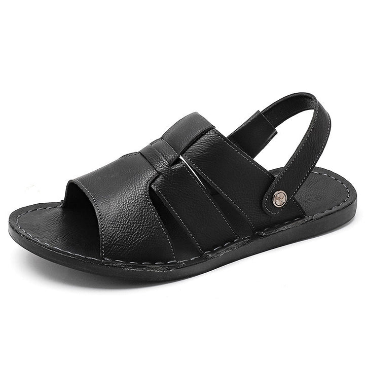 Herren Bequeme und elegante Leder-Sandalen mit verstellbarem Riemensystem Drune