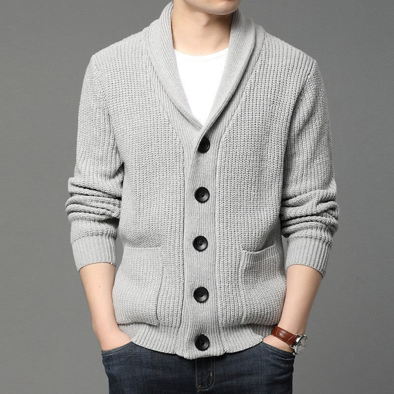 Herren Strickjacke mit Schalkragen und praktischen Taschen Drune