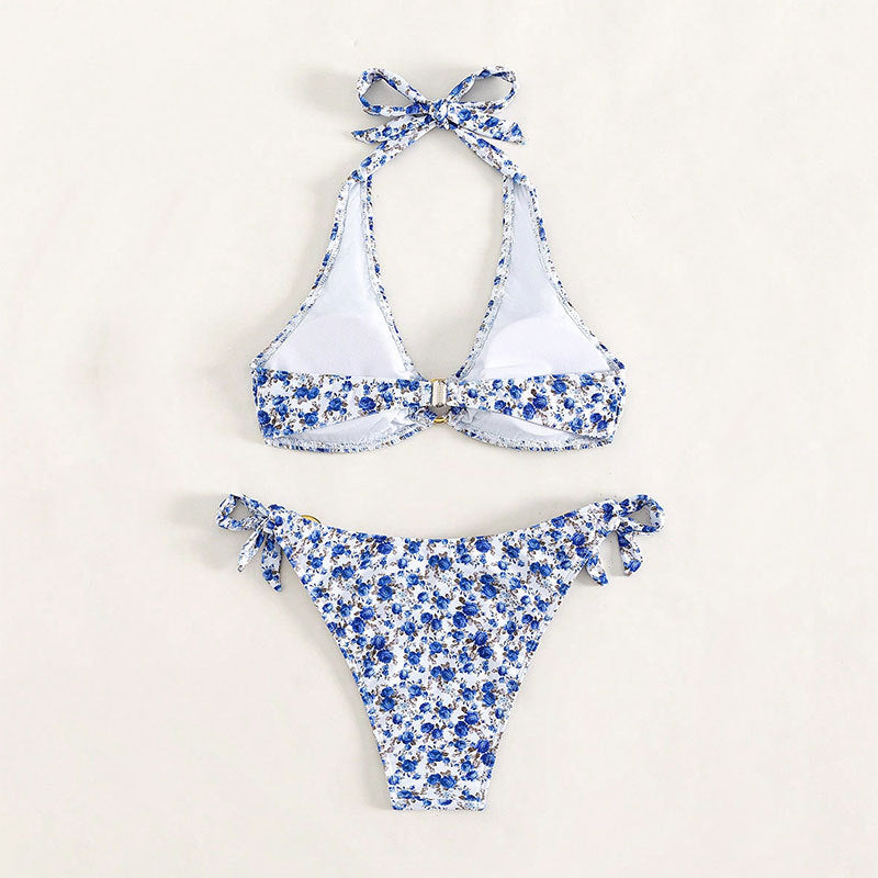 Damen Triangel-Bikini mit verspielten Rüschendetails und elegantem Knotendesign Drune