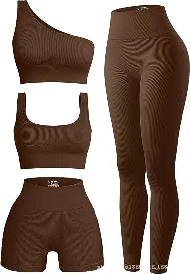 Damen Sportliches 3-teiliges Set mit trendigen Oberteilen und Leggings Drune