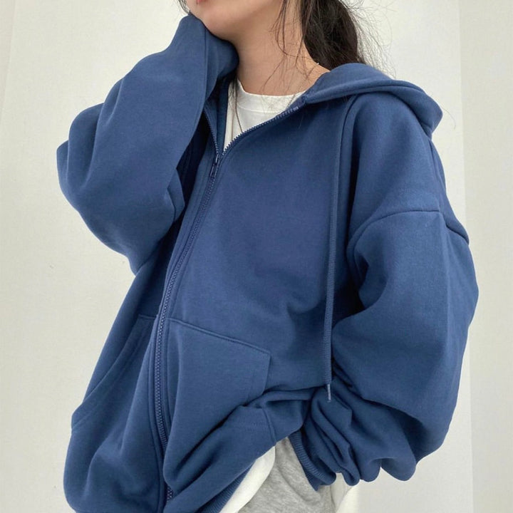 Damen Zipper Hoodie mit oversized Schnitt Drune