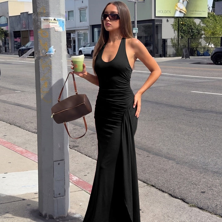 Damen Figurbetontes Maxikleid mit elegantem Raffungselement Drune
