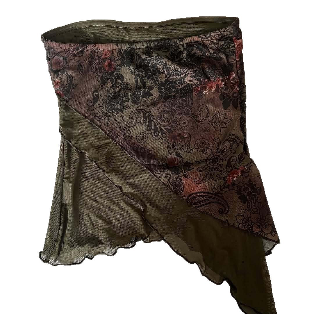 Damen Raffiniertes Oberteil mit floralem Design und asymmetrischem Schnitt Drune