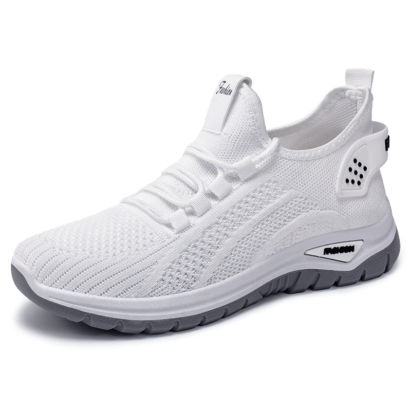 Damen nan sockenähnlicher Strick-Fit Sneaker mit elastischer Schnürung, gelochter Fersenverstärkung und dämpfender Plateau-Sohle Drune