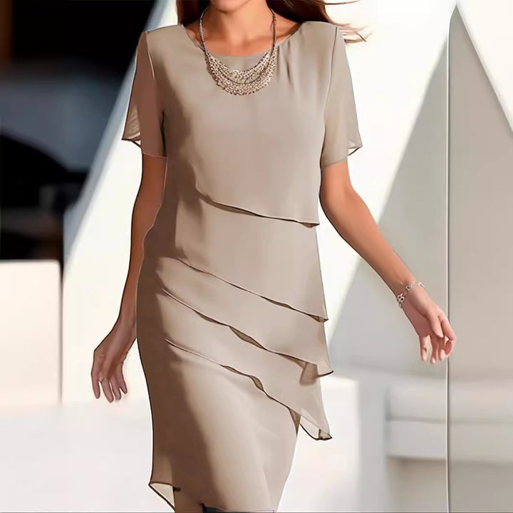 Damen Elegantes und fließendes Kleid mit Layering-Effekt Drune