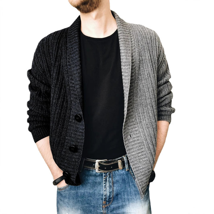 Herren Strickjacke mit strukturierter Oberfläche und modernen Knöpfen Drune