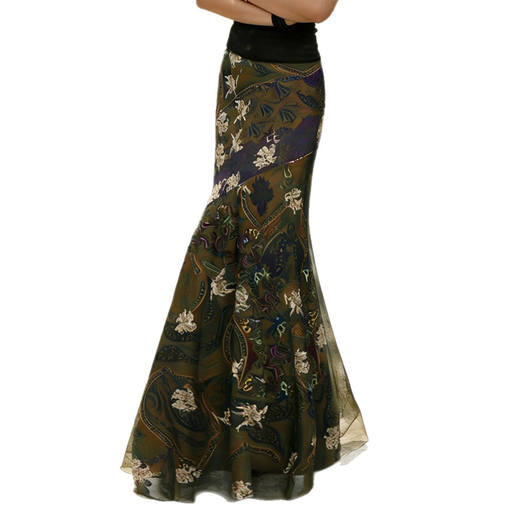 Damen Maxirock im eleganten Boho-Stil mit floralem Muster Drune