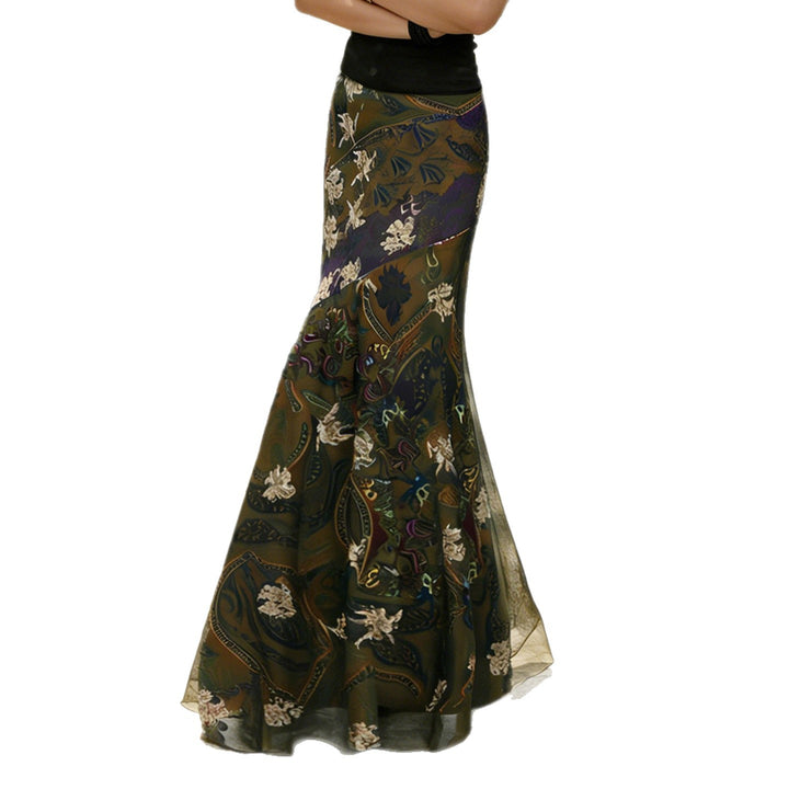 Damen Maxirock im eleganten Boho-Stil mit floralem Muster Drune