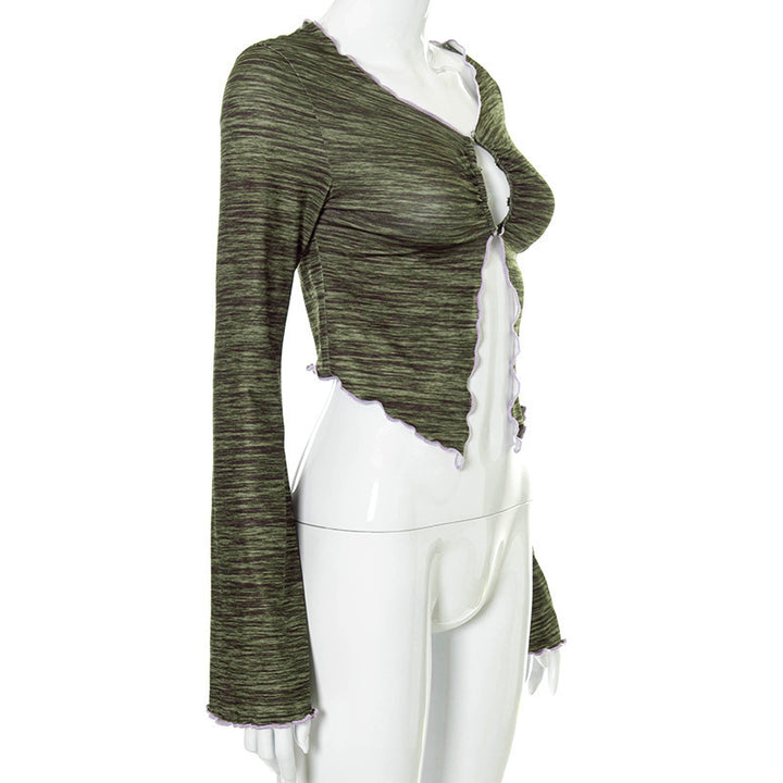 Damen Langarmshirt mit asymmetrischem Ausschnitt und detailverliebtem Cut-Out Drune