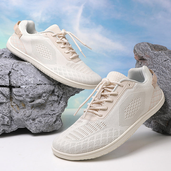 Unisex nan barfuß-inspirierter Strick-Sneaker mit elastischer Passform, Schnellzugkordel und griffiger Vollgummi-Laufsohle Drune