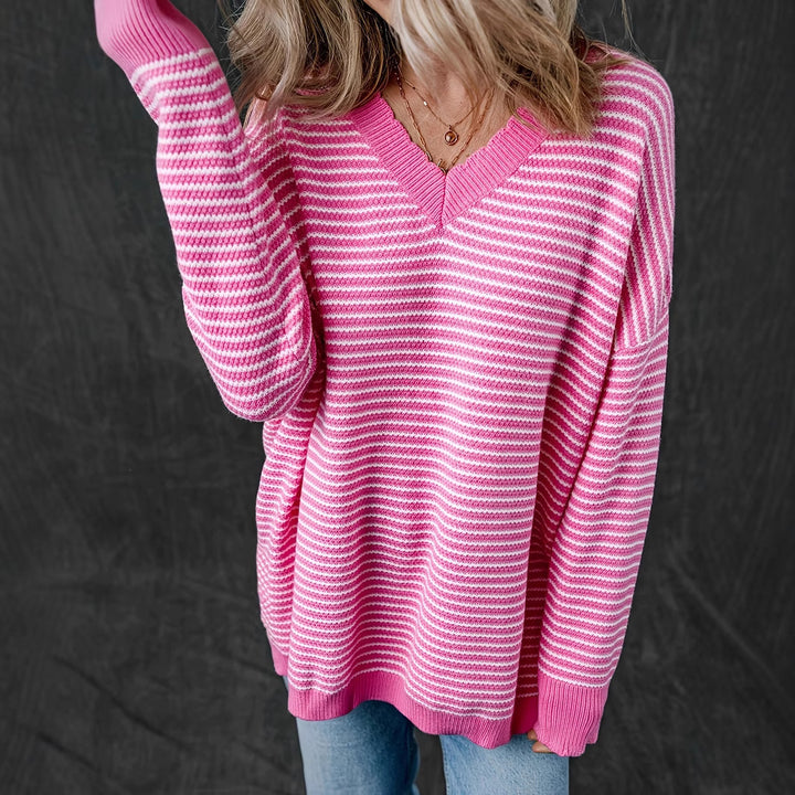 Damen V-Ausschnitt Pullover Drune