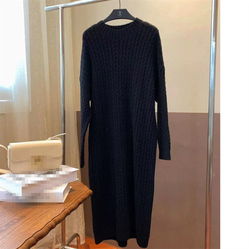 Damen Strickkleid mit Zopfmuster und lässigem Schnitt Drune