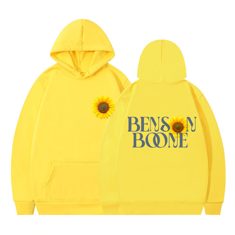 Damen Kapuzenpullover mit einzigartigem Sonnenblumenmotiv und bequemer Passform Drune