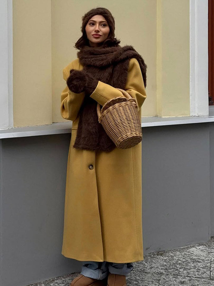 Damen Oversized Wollmantel mit stilvollem Schnitt Drune