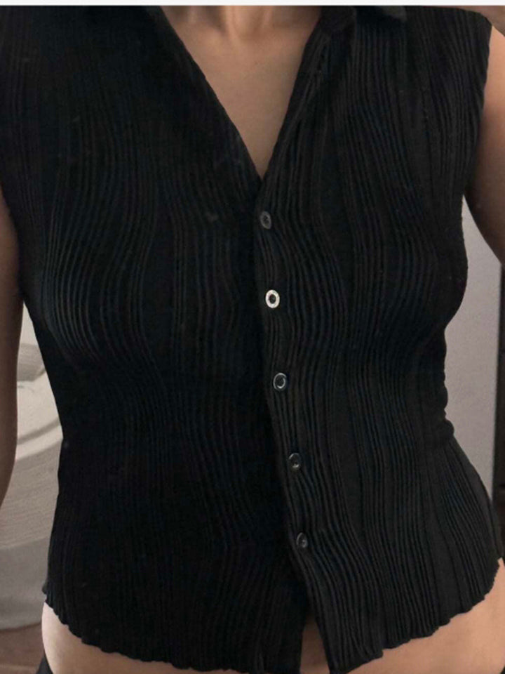 Damen elegante Bluse mit Faltenstruktur und schmalem Schnitt Drune