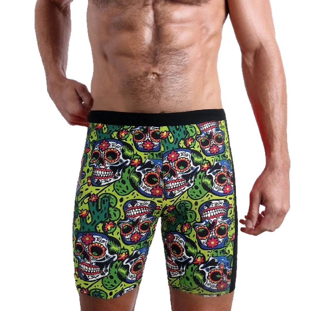 Herren Badeshorts mit kreativem Totenkopf-Design und elastischem Bund Drune