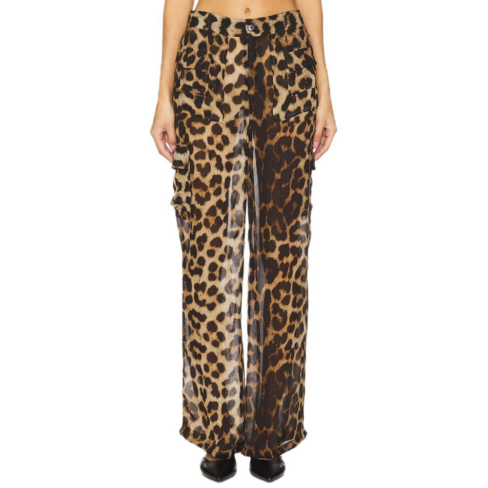 Damen Cargo-Hose im Leopardenmuster mit weitem Schnitt Drune