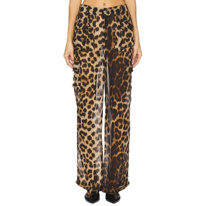 Damen Cargo-Hose im Leopardenmuster mit weitem Schnitt Drune