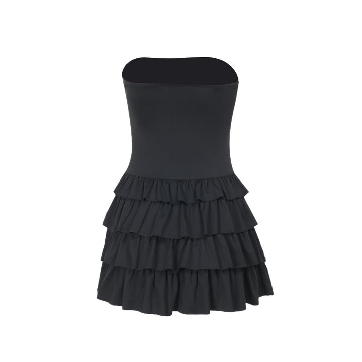 Damen Rüschensommerkleid mit schulterfreiem Design Drune