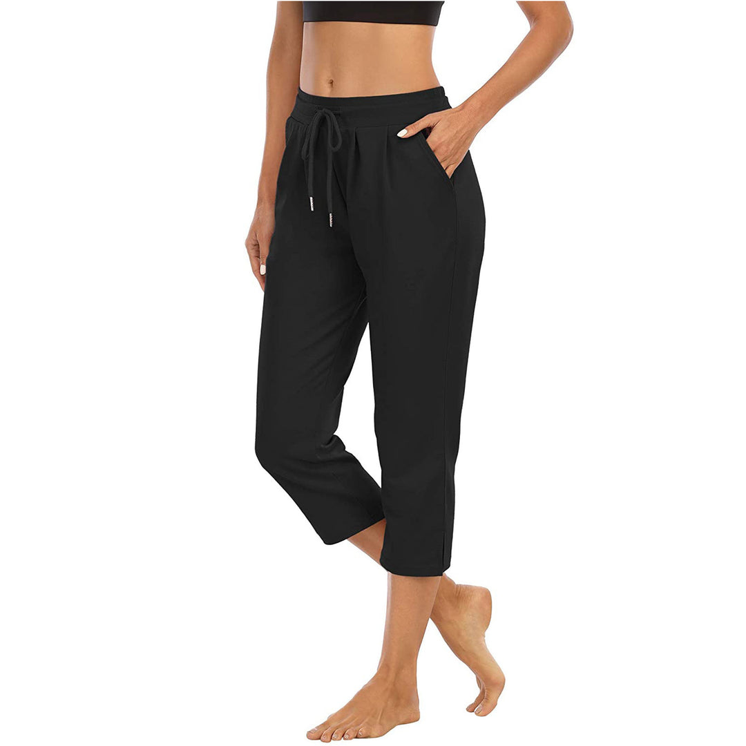Damen nan lässige Jogginghose mit hoher Taille, Kordelzug und praktischen Seitentaschen Drune