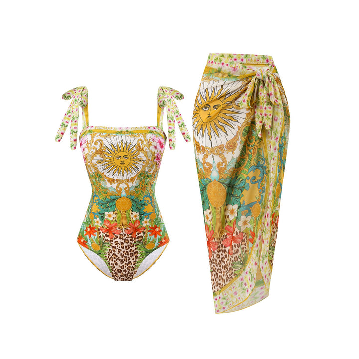 Damen Badeanzug- und Sarong-Set Drune